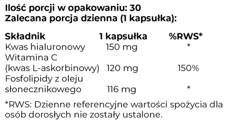 Liposomalny KWAS HIALURONOWY z witaminą C - NaturLabs (30 porcji)