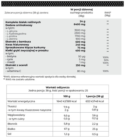 Kolagen dla wegan - Budulec KOLAGENU Vivo Life - czekoladowy (950 g / 25 porcji) 
